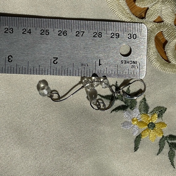 Vintage 925 crystal quartz earrings statement piece - Picture 4 of 5